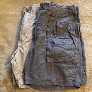 2 Pair RedHead Men's Cargo Shorts in Gray and Tan